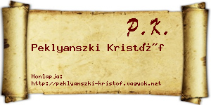 Peklyanszki Kristóf névjegykártya